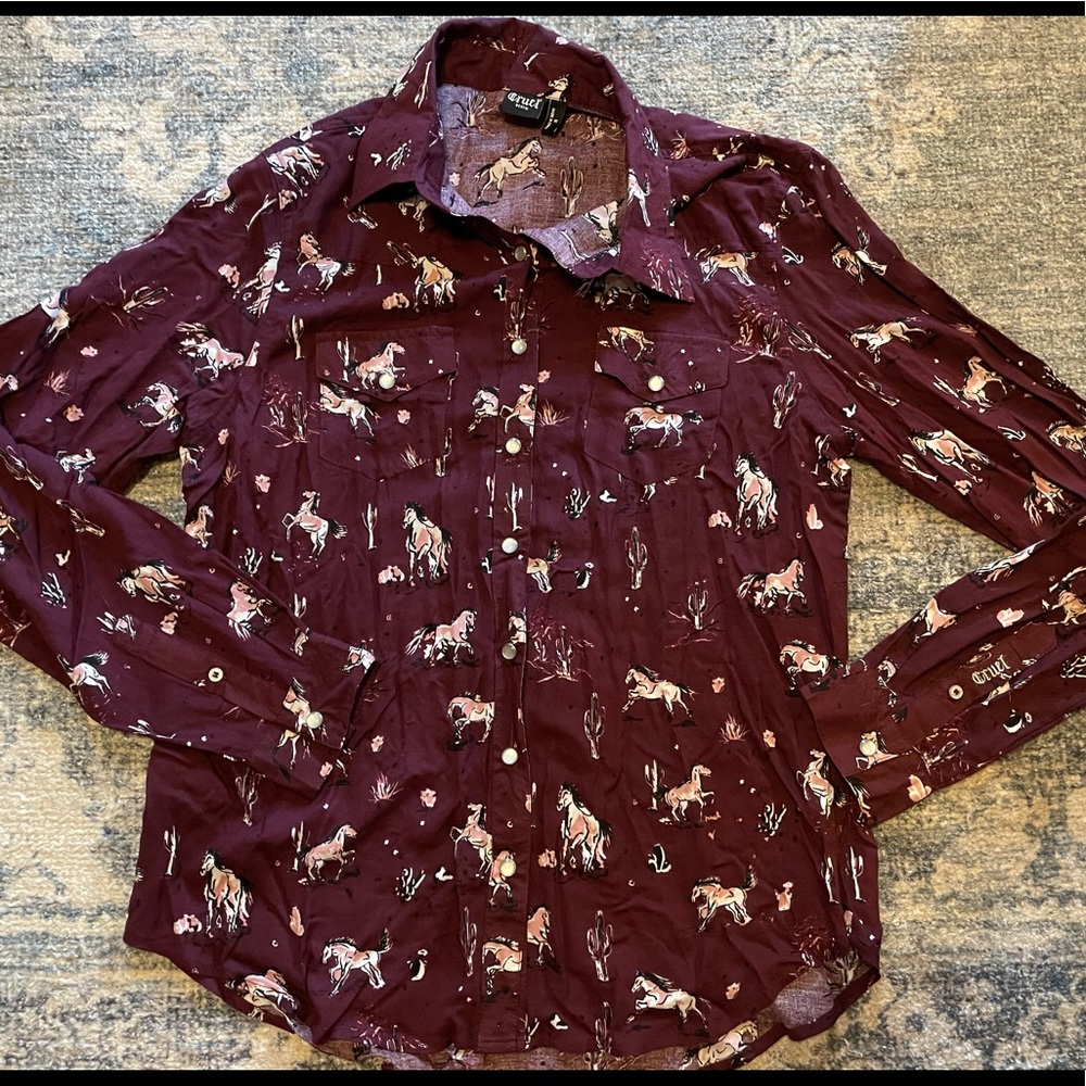 NWOT CRUEL Girl Snap Western Shirt